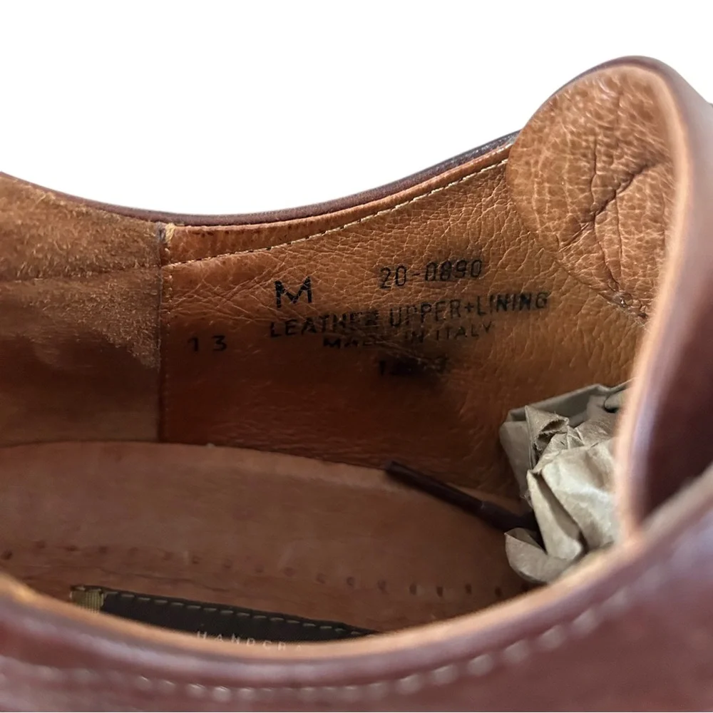 Vero Cuoio Brown Italy Leather Men's Lace Oxford Shoes Size 13